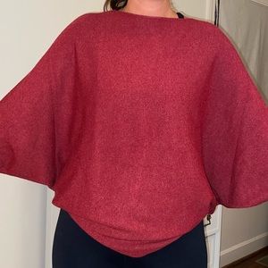 Red Butterly-Sleeved Sweater